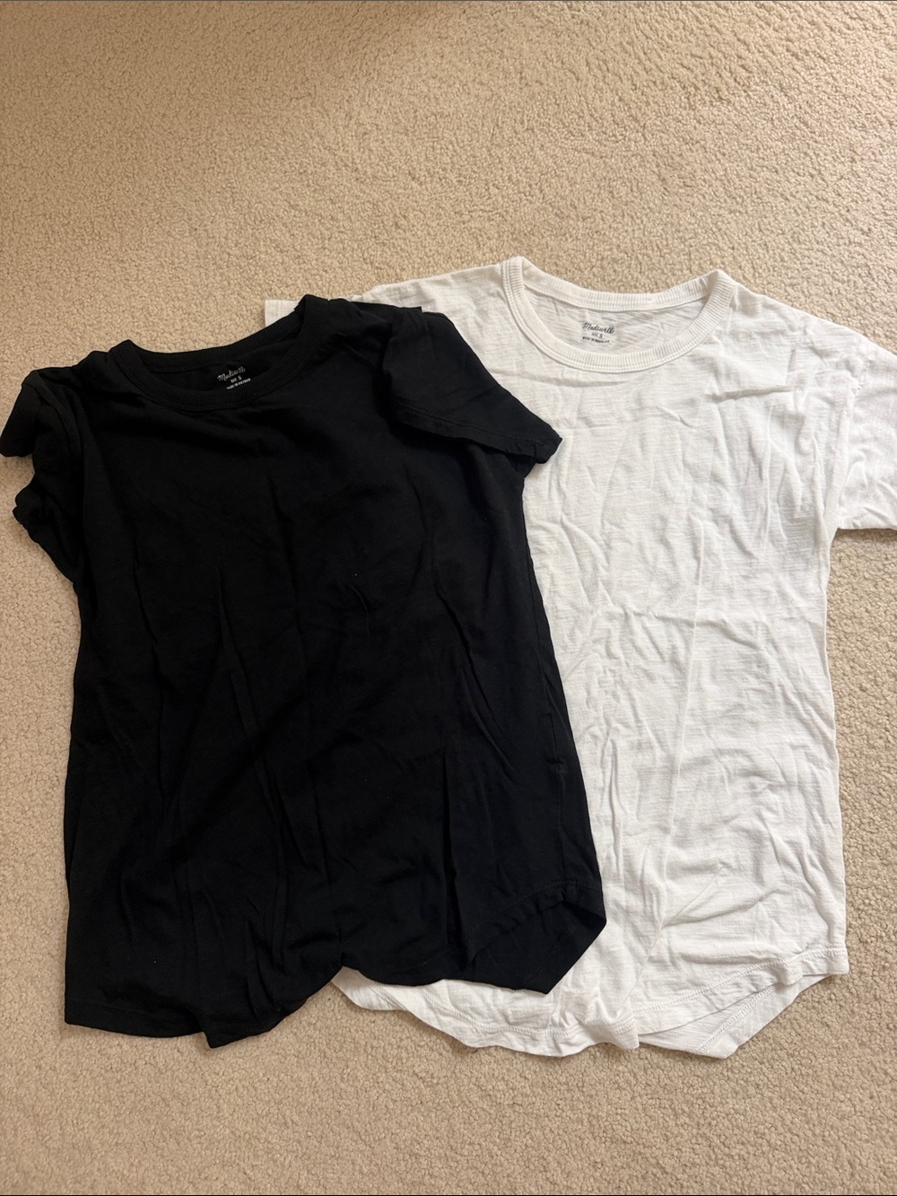2 Madewell Classic Black & White Crewneck Tee gently use